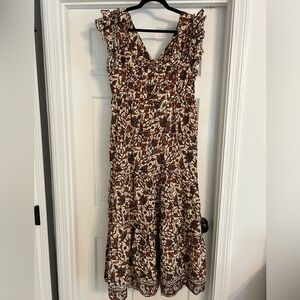 Stunning House Of Harlow brown/navy/cream maxi dress size L